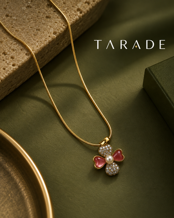 TARADE PINK FLORAL CRYSTAL NECKLACE
