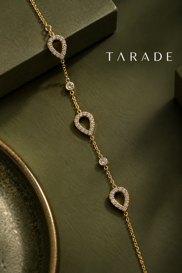 TARADE CRYSTAL TEARDROP LINK NECKLACE