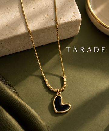 TARADE BLACK HEART MINIMAL NECKLACE