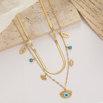 TARADE Evil Eye Layered Necklace