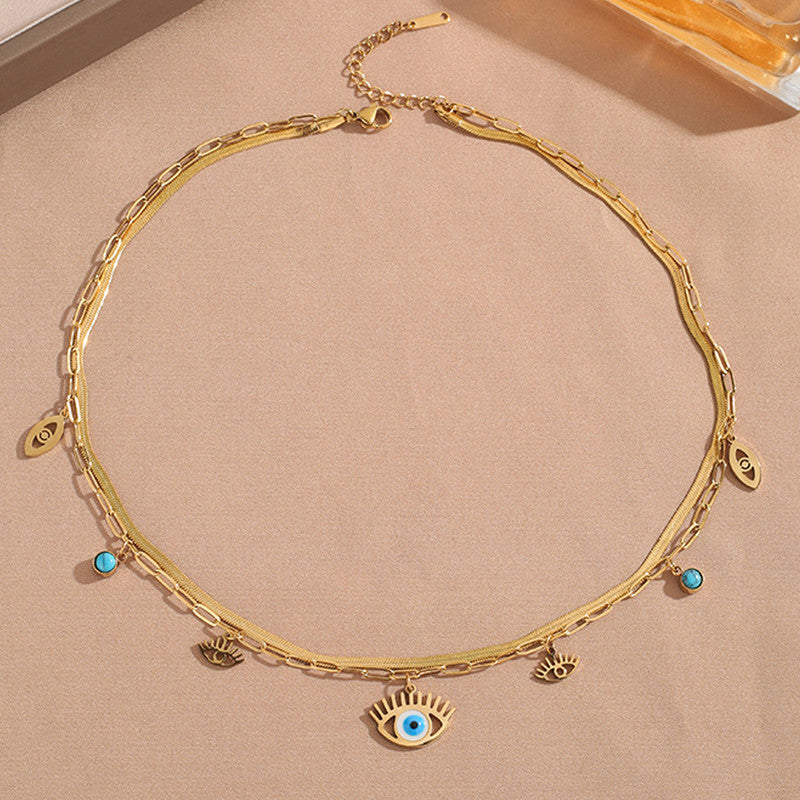 TARADE Evil Eye Layered Necklace