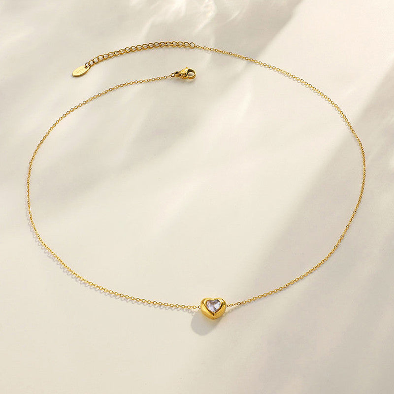 Heart Glow Pendant Necklace — Crystal White 🤍✨