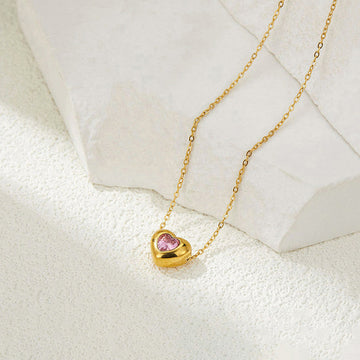 Heart Glow Pendant Necklace — Soft Pink 🩷✨