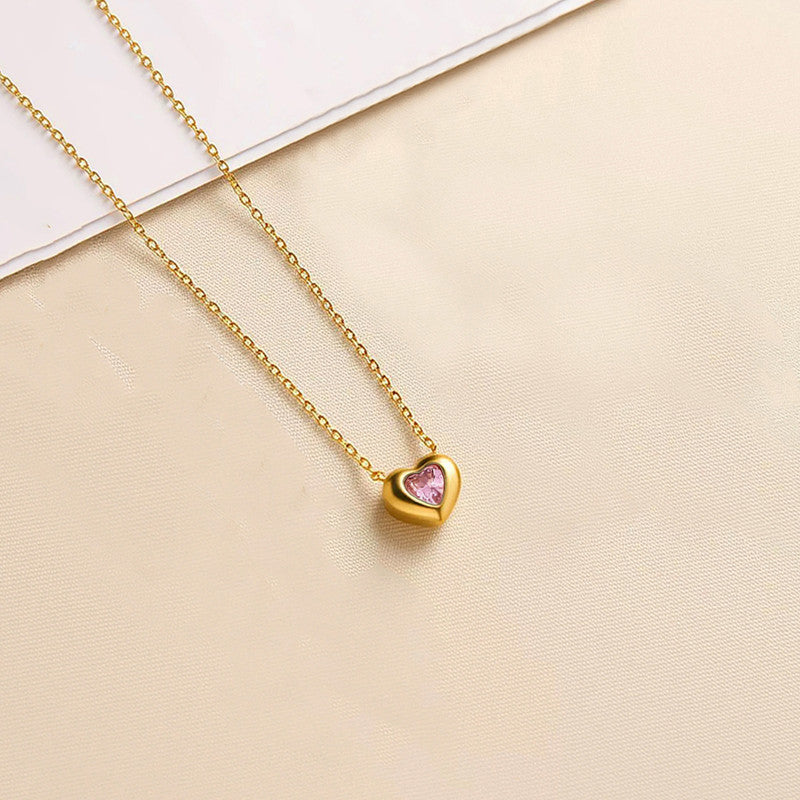 Heart Glow Pendant Necklace — Soft Pink 🩷✨