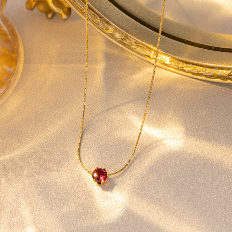 Ruby Solitaire Pendant Necklace ❤️