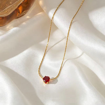 Ruby Solitaire Pendant Necklace ❤️