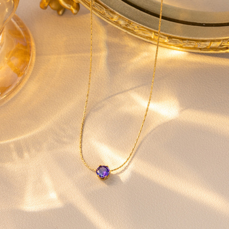 Amethyst Solitaire Pendant Necklace 💜