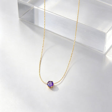 Amethyst Solitaire Pendant Necklace 💜
