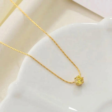 Golden Citrine Solitaire Pendant Necklace 💛✨