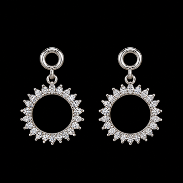 925 Sterling Silver Celestial Halo Drop Earrings