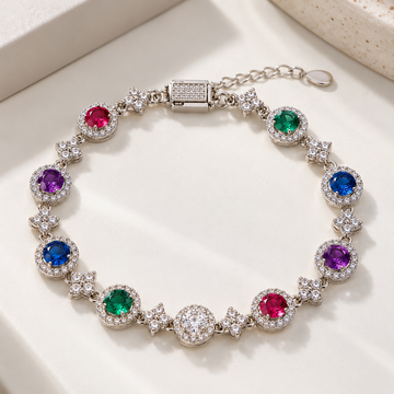 Rainbow 925 Sterling Silver Bracelet