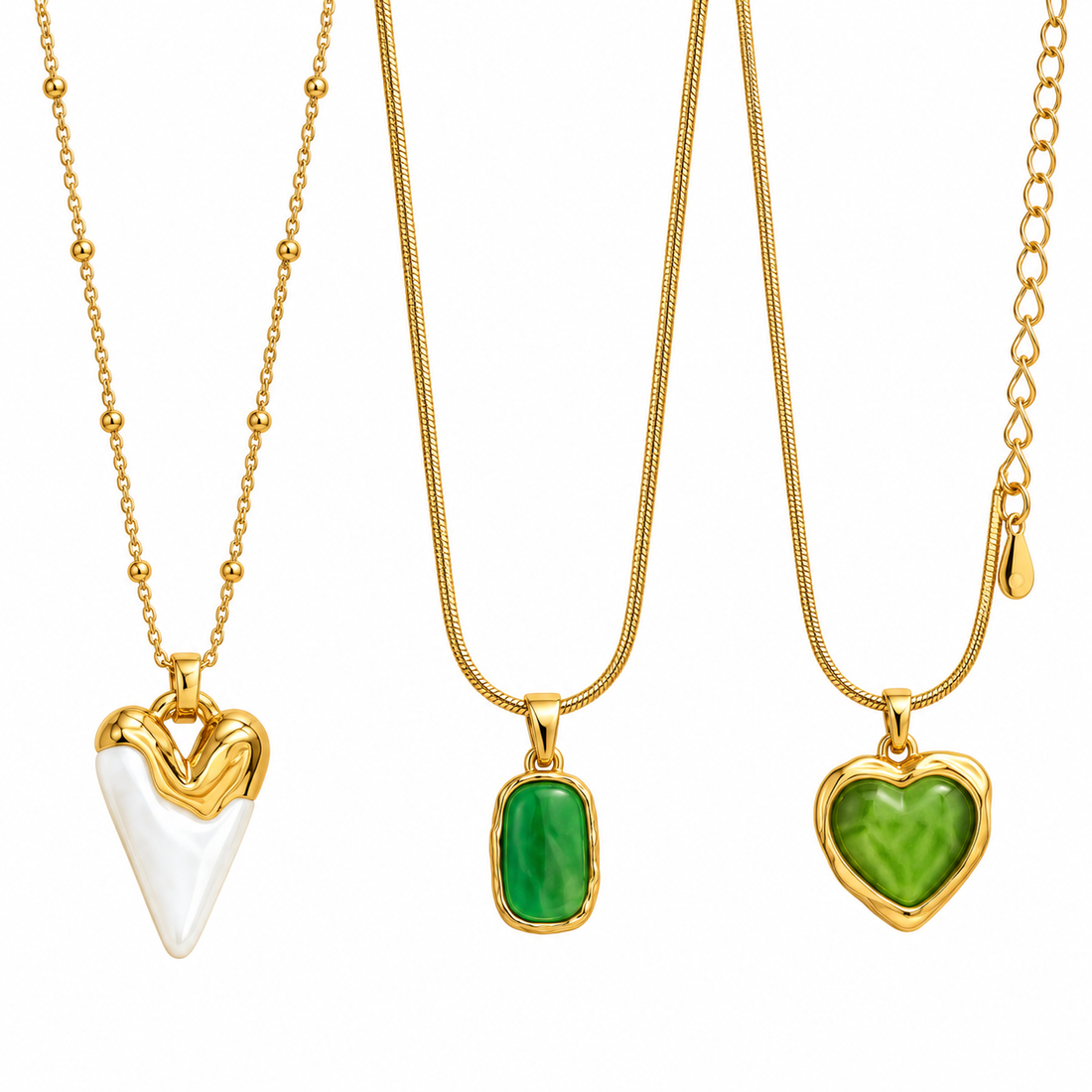 TARADE 3-Piece Gemstone-Inspired Pendant Necklace Set
