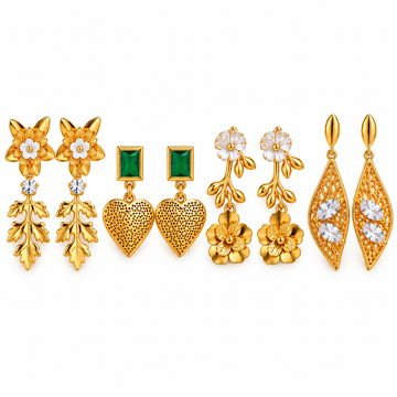 4-Piece Floral & Statement Earring Set