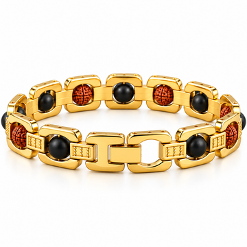 TARADE — DIVINE RUDRAKSHA AND BLACK BEADS  GOLD PLATED BRACELET
