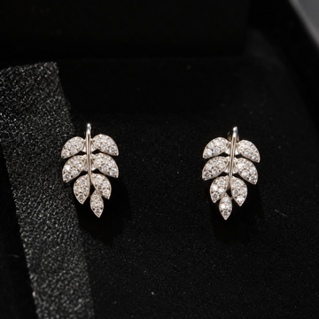 925 Sterling Silver Celestial Leaf Stud Earrings