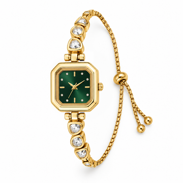 TARADE — EMERALD GLAMOUR GOLD WATCH