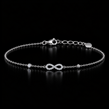 925 Sterling Silver Infinity Charm Bracelet