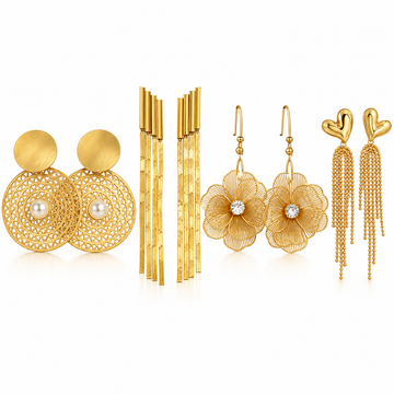 Golden Muse Statement Earrings Set