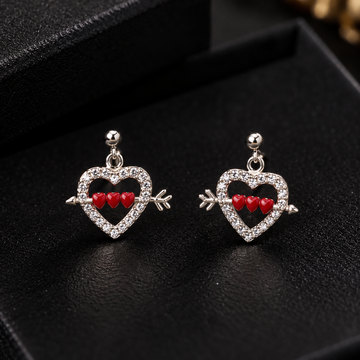 925 Sterling Silver Cupid Heart Drop Earrings ❤️