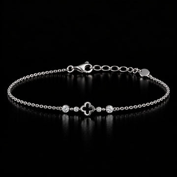 925 Sterling Silver Clover Spark Bracelet